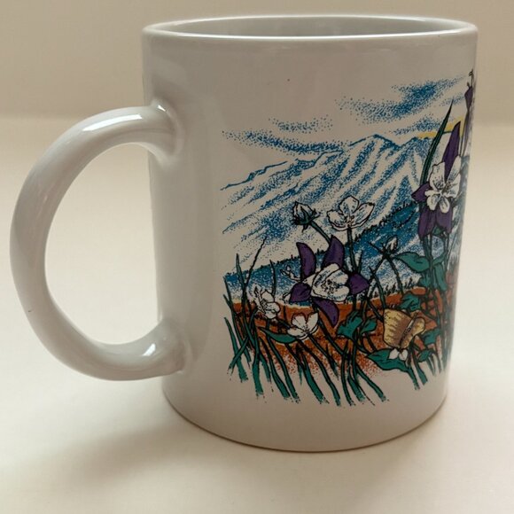 Wyoming Mug Wild Flower Hummingbird Mountains Coffee Cup Sansegal Everyware 1994 - Picture 5 of 16